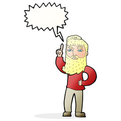 cartoon man with idea with speech bubble