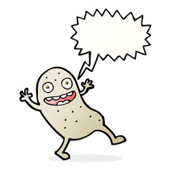 cartoon potato with speech bubble
