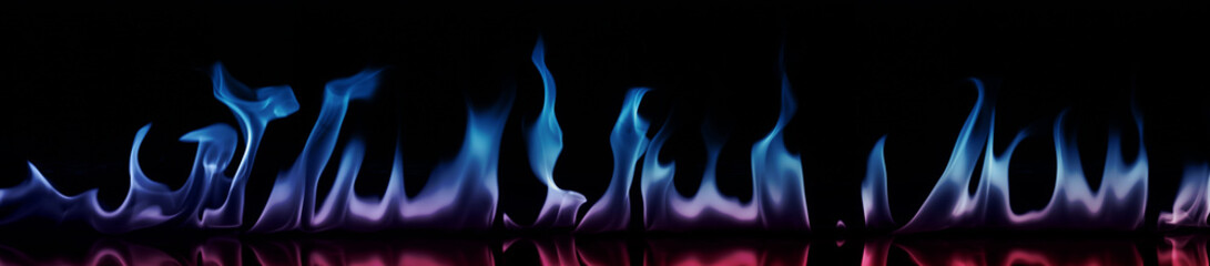 Abstract colorful flame on black background