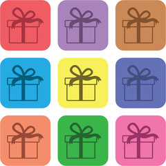 vector icon of gift box