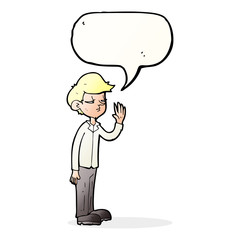 cartoon arrogant boy with speech bubble
