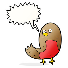 cartoon robin with speech bubble