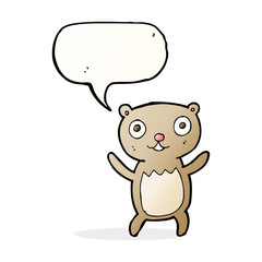 cartoon teddy bear with speech bubble