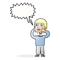 cartoon secret robot with speech bubble