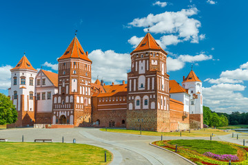 Fototapeta na wymiar View Castle Mir in Belarus