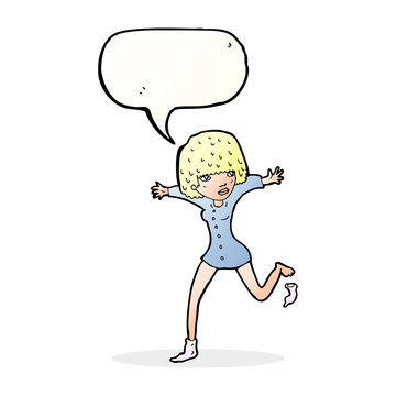 recommend clip art: cartoon woman kicking off sock with speech bubble
