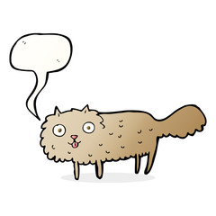 cartoon furry cat with speech bubble