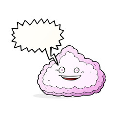 cartoon decorative cloud with speech bubble