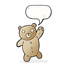 cartoon cute teddy bear with speech bubble