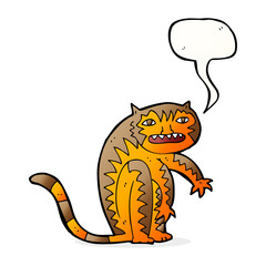 cartoon tiger with speech bubble