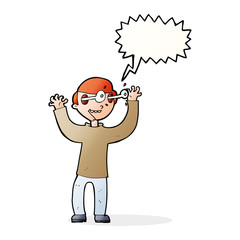 cartoon man with eyes popping out of head with speech bubble