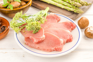 loin steaks with parsley and other plant foods