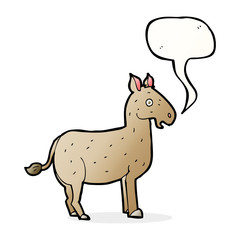cartoon mule with speech bubble