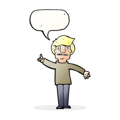cartoon man asking question with speech bubble
