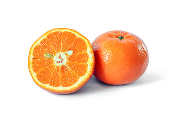 orange fruit on white background.