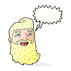 cartoon laughing bearded man with speech bubble