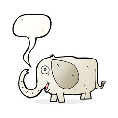 cartoon baby elephant with speech bubble