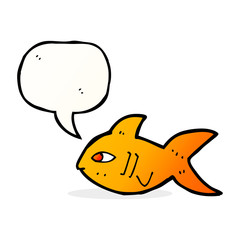 cartoon fish with speech bubble