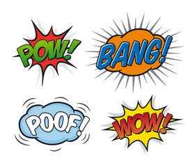 A collection of comic style speech bubbles