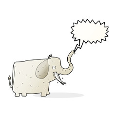 cartoon happy elephant with speech bubble