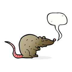 cartoon rat with speech bubble