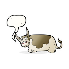 cartoon bull with speech bubble