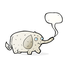 cartoon funny little elephant with speech bubble