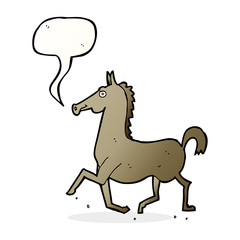 cartoon horse with speech bubble