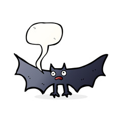 cartoon bat with speech bubble