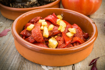 Homemade roasted peppers