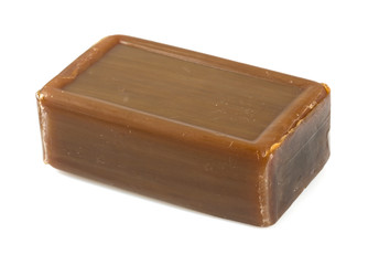 tar (birch) soap isolated on white