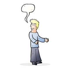 cartoon disgusted man with speech bubble