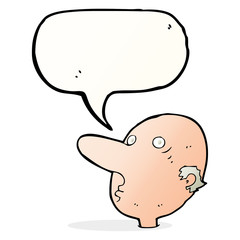 cartoon balding man with speech bubble