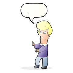 cartoon man gesturing wildly with speech bubble