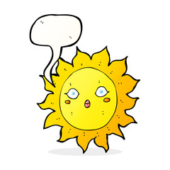 cartoon sun with speech bubble