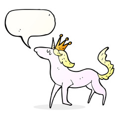 cartoon unicorn with speech bubble