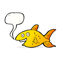 cartoon fish with speech bubble