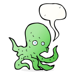 cartoon octopus with speech bubble