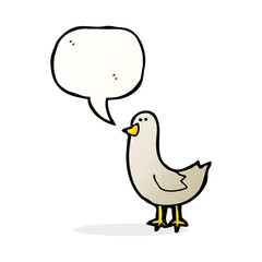 cartoon bird with speech bubble