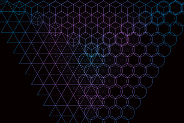 Sacred geometry symbols and elements background.