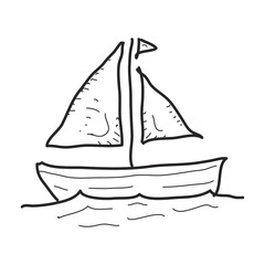 Simple doodle of a sail boat