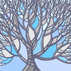 Stylized abstract winter tree.