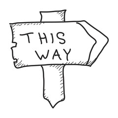 Simple doodle of a signpost