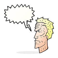 cartoon angry face with speech bubble