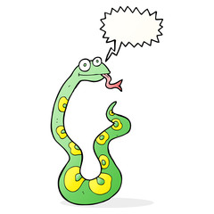 Fototapeta premium cartoon snake with speech bubble