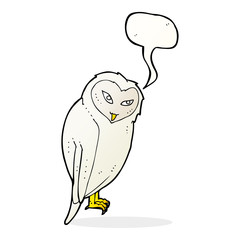 cartoon owl with speech bubble