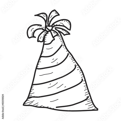 "Simple doodle of a party hat" Stock image and royalty-free vector