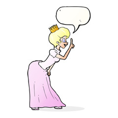 cartoon princess with speech bubble