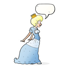 cartoon princess with speech bubble