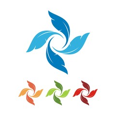 Feather Logo, Twist Feather Design Vector Logo Template